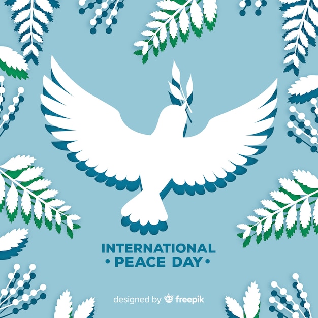 Free vector peace day background with dove