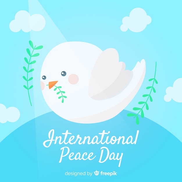 Free Vector peace day background with white dove