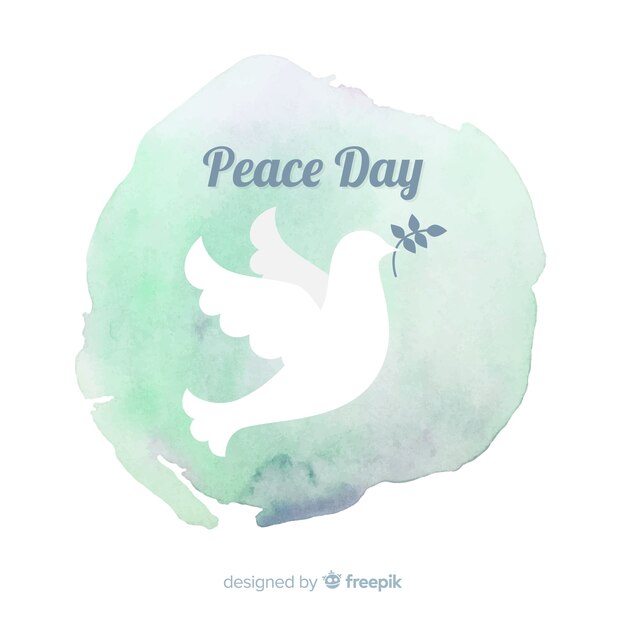 Peace day background with white dove