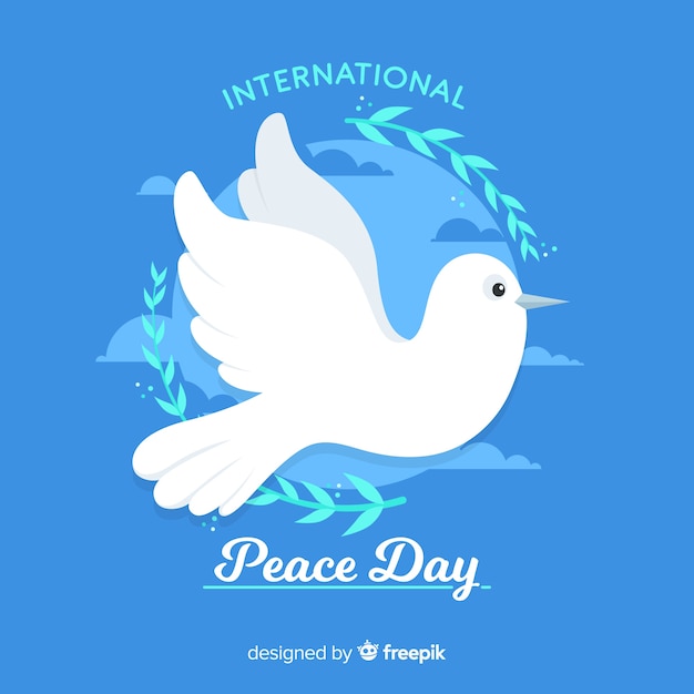 Peace day concept with flat design dove