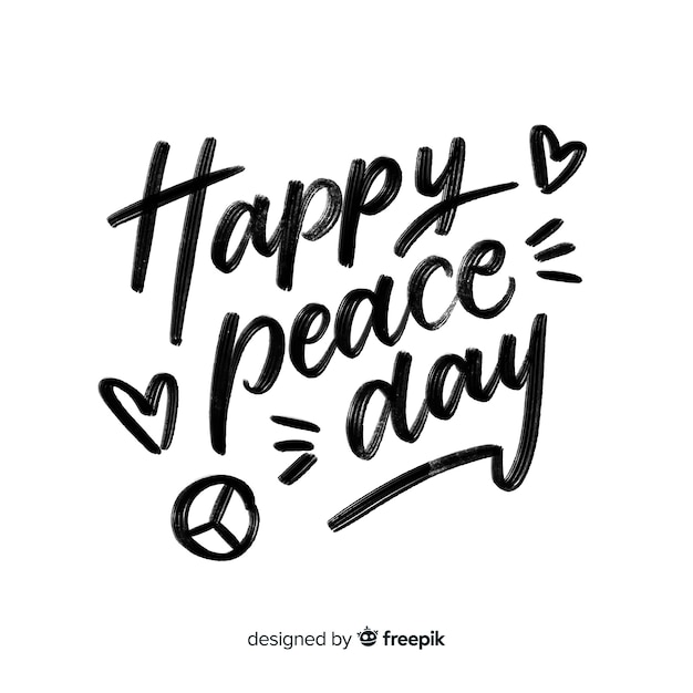 Free Vector peace day concept with lettering