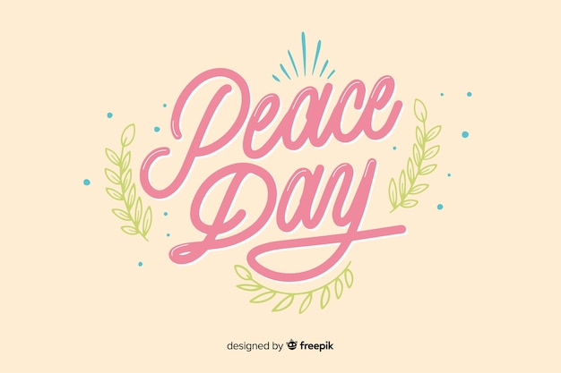 Free Vector peace day concept with lettering