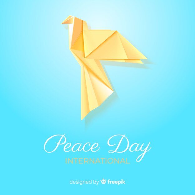 Peace day concept with origami dove