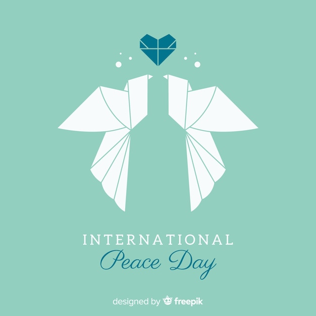 Peace day concept with origami dove