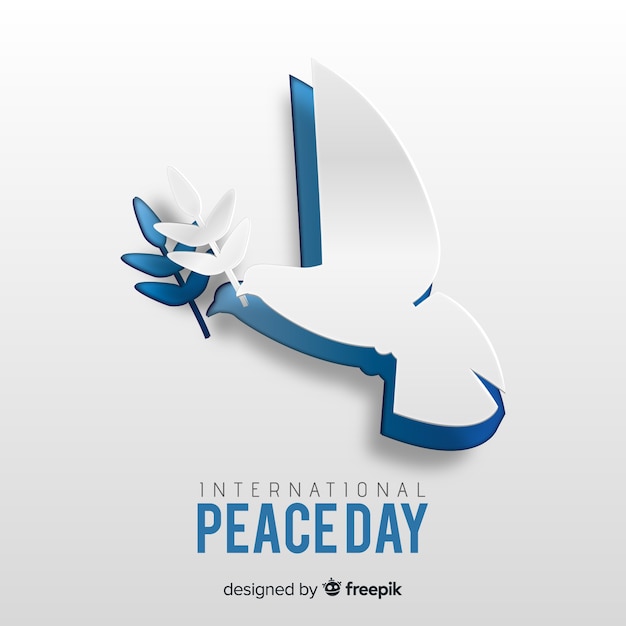 Peace day concept with paper dove