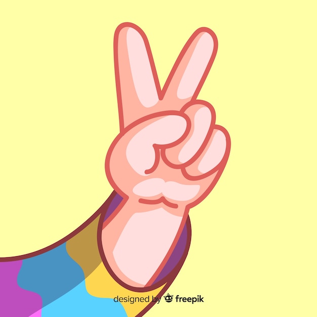 Free Vector peace sign hand 