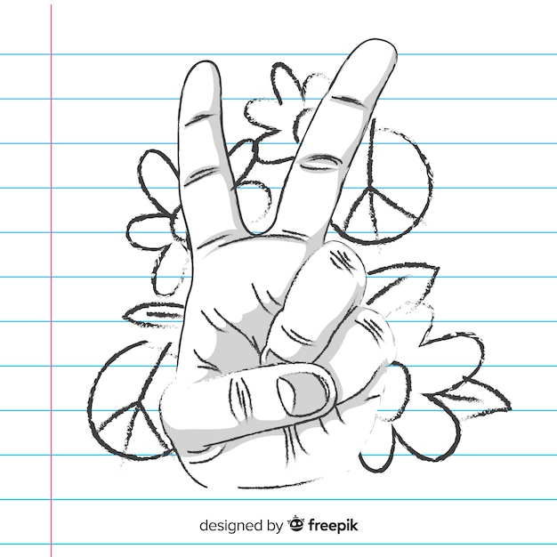 Free Vector peace sign hand 