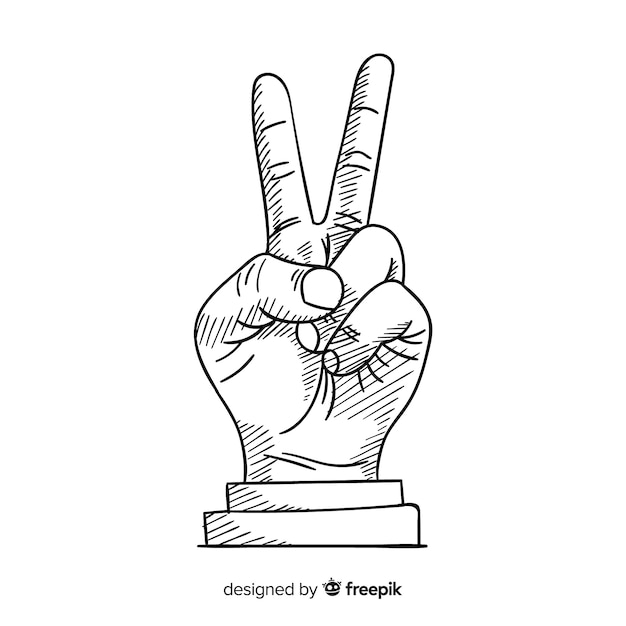 Peace sign hand