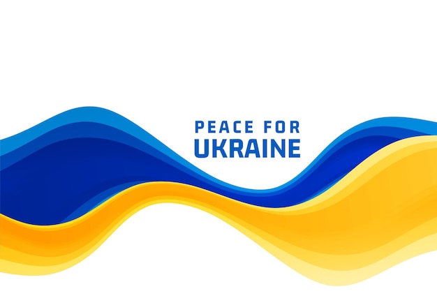 Peace for ukraine with wave flag