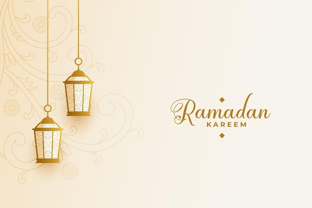 Free Vector peaceful blessings of ramadan kareem card design