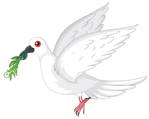 Free Vector peaceful dove carrying olive branch