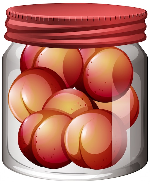 Free Vector peach in the glass jar