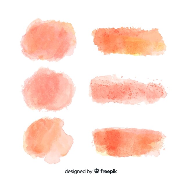 Peach watercolor brush stroke collection