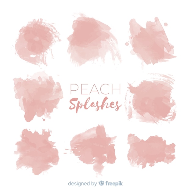 Peach watercolor splash collection