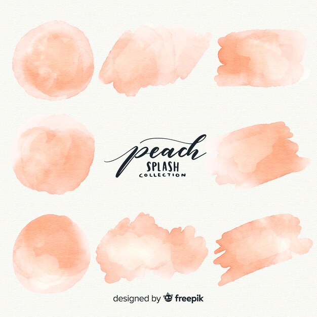 Peach watercolor splash collection