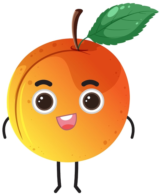 Free vector peach with cute face cartoon character