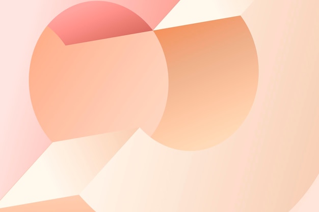 Peachy abstract background, geometric shape in 3D vector