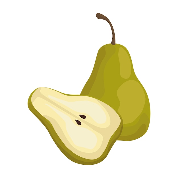 Free Vector pear fresh fruit icon isolated design