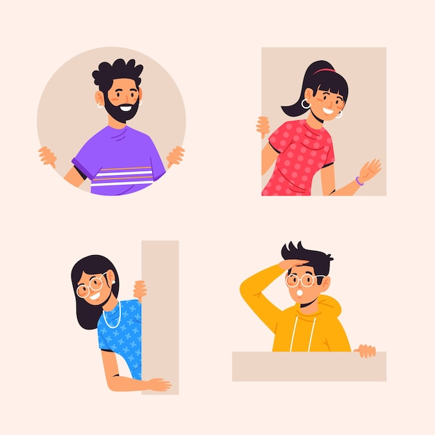 Free Vector peeping people collection