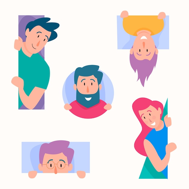 Free Vector peeping people collection