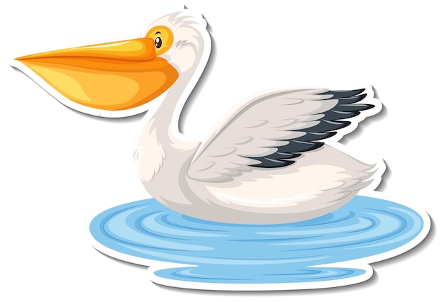 Free Vector pelican bird cartoon sticker