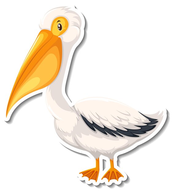 Pelican bird cartoon sticker