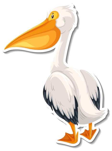 Free Vector pelican bird cartoon sticker