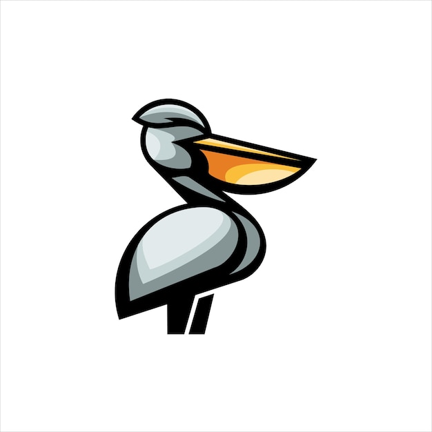 Pelican illustration logo design