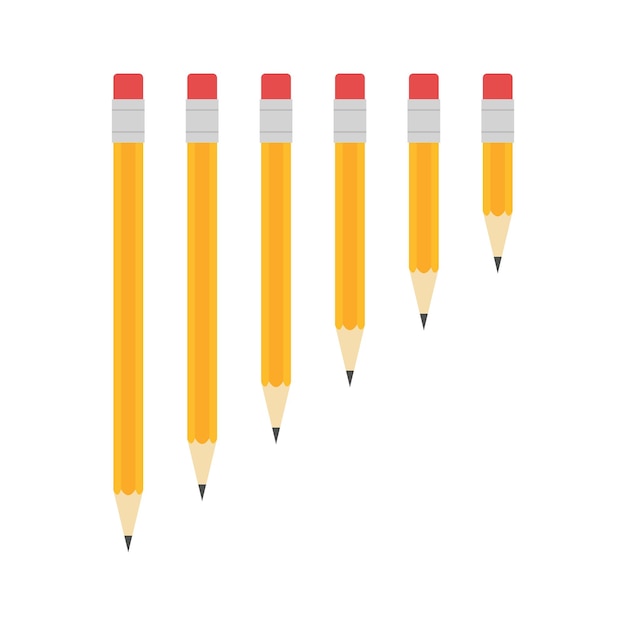 Free Vector pencil short to tall