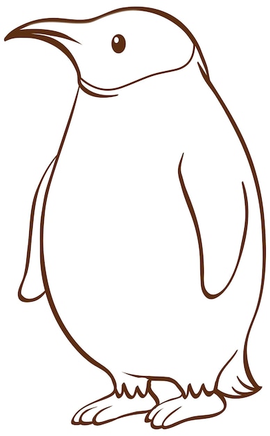 Free vector penguin in doodle simple style on white background