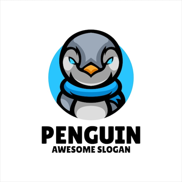 Free Vector penguin mascot illustration logo design