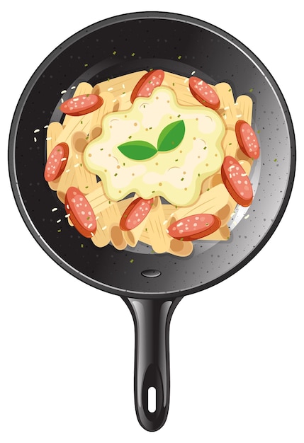 Free Vector penne pasta cream sauce in a pan