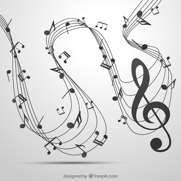 Free Vector pentagram background with treble clef