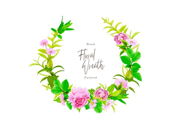 peonies floral wreath arrangement card design