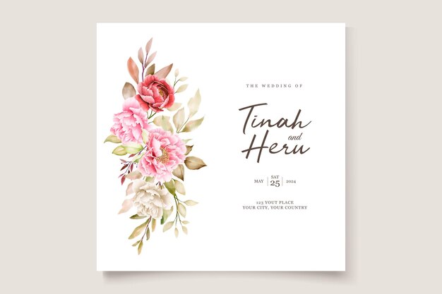 peony floral background and frame card design