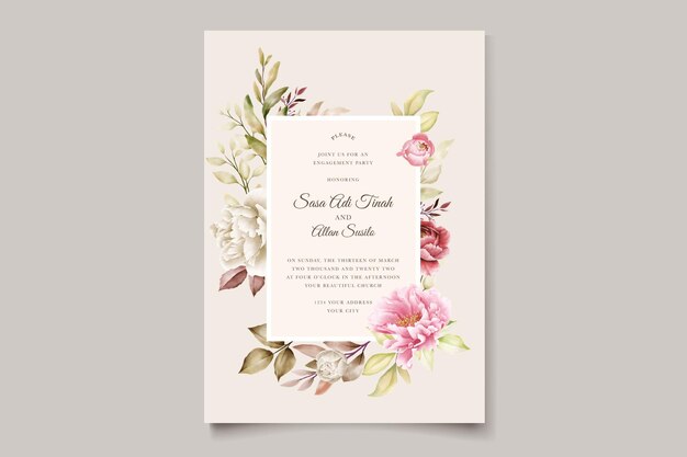 peony floral frame and background design