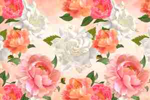 Free vector peony patterned wallpaper