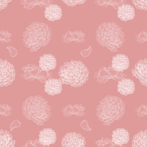 Free Vector peony seamless botanical pattern, remix from artworks by zhang ruoai