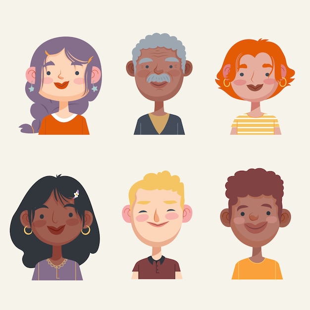 Free Vector people avatars collection