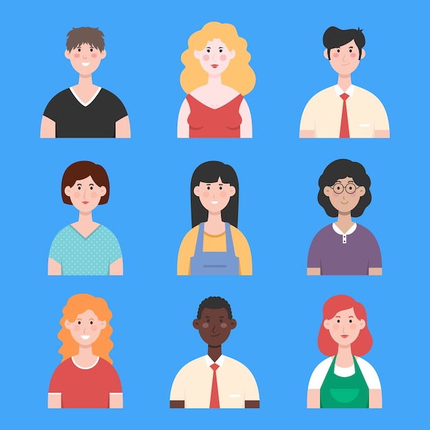 People avatars illustration set