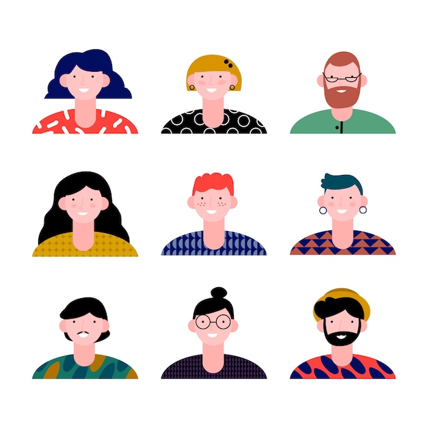 Free Vector people avatars illustration