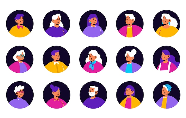 People avatars for social media or profile in app