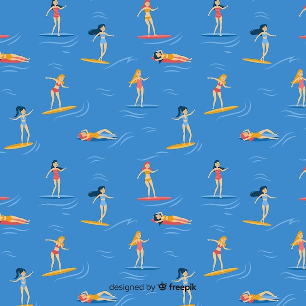 People at the beach pattern