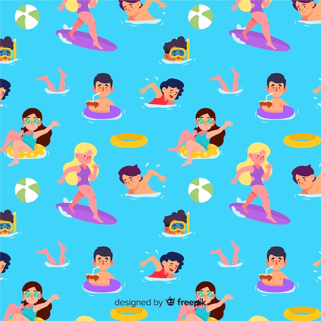 People at the beach pattern