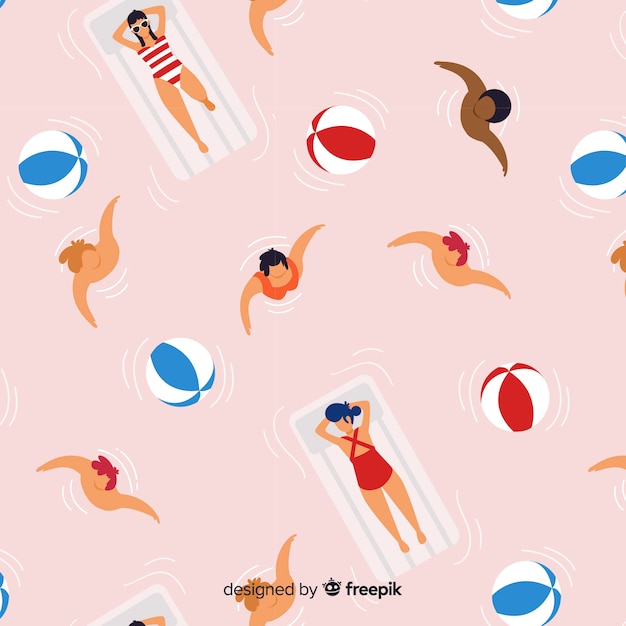 People at the beach pattern