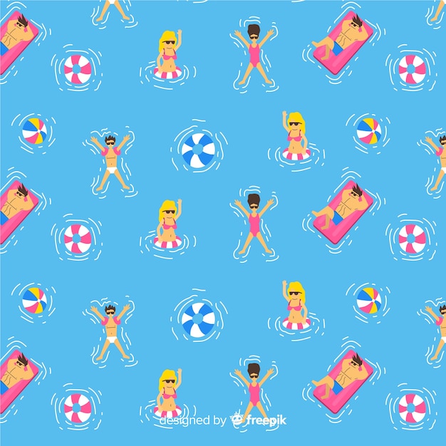 People at the beach pattern