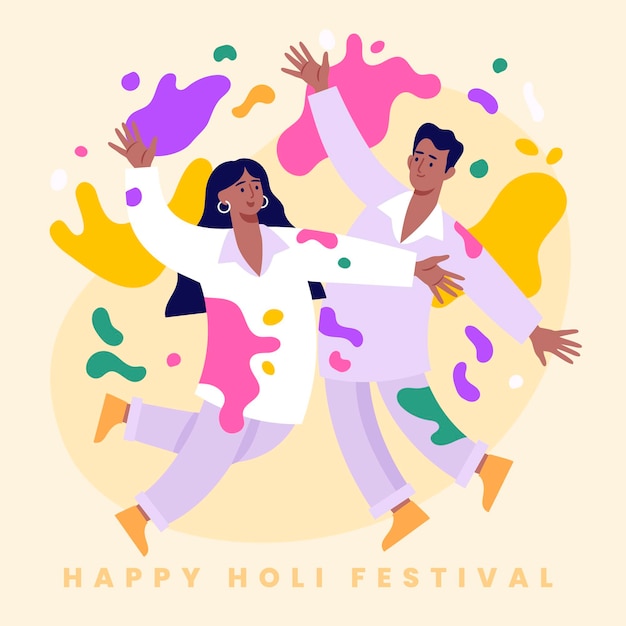 People celebrating holi festival