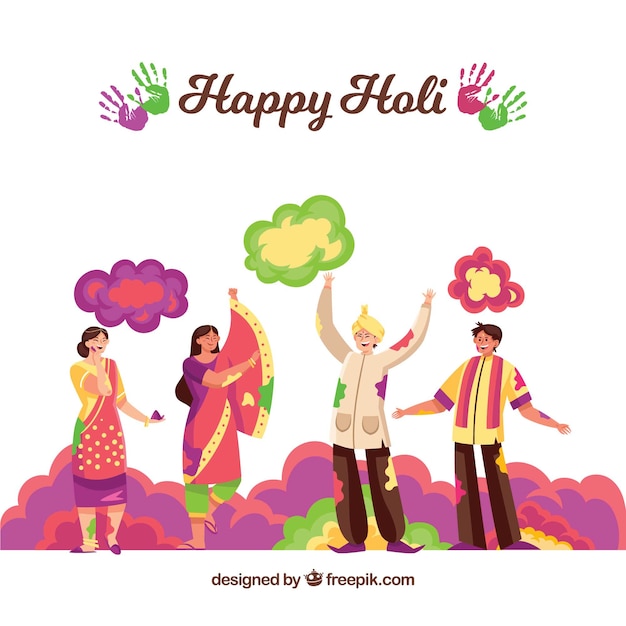 People celebrating holi