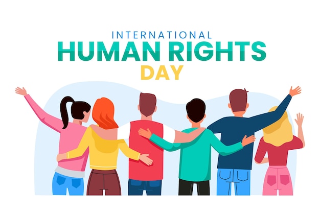 People celebrating international human rights day