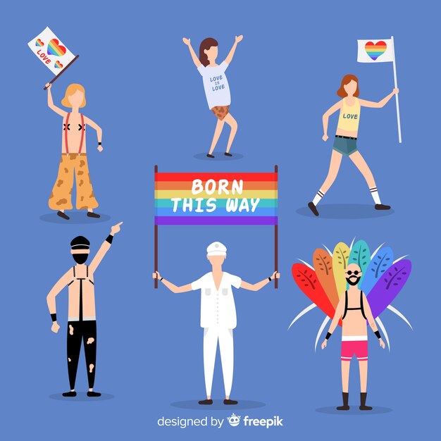 People celebrating pride day collection